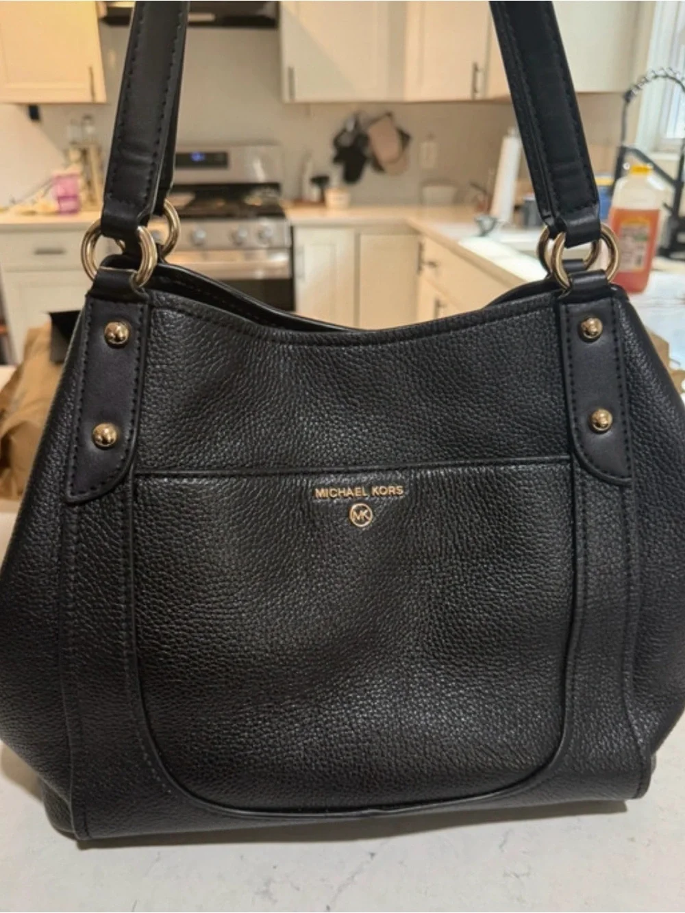 Michael Kors Molly Large Pebbled Leather Shoulder Bag